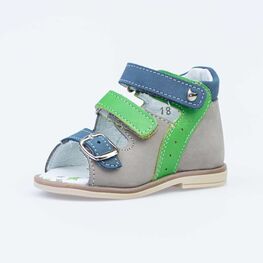 022123-21 Сандалии из натурального нубука для мальчика для мальчики сер-сал