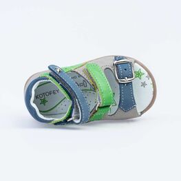 022123-21 Сандалии из натурального нубука для мальчика для мальчики сер-сал фото №4