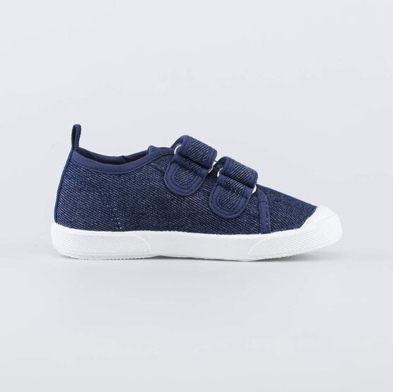 231241-11 Кеды на липучках Джинс для девочки синий фото №2