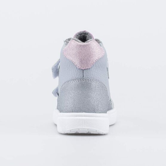 352419-32 Утепленные кожаные ботинки Котик для девочки серебристый фото №5