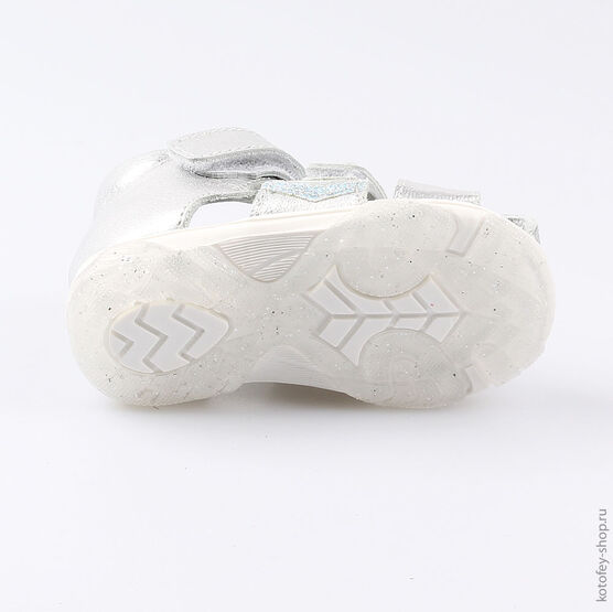 022102-23 Туфли летние для девочки серебрист. фото №3