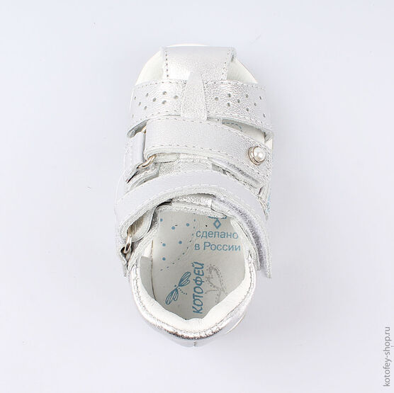 022102-23 Туфли летние для девочки серебрист. фото №4
