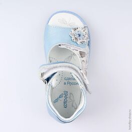 122130-22 Босоножки голубые для девочки для девочки голубой фото №4