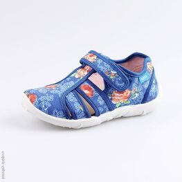 421029-11 Босоножки текстильные для девочки светло-синий