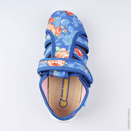 421029-11 Босоножки текстильные для девочки светло-синий фото №4