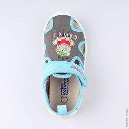 221055-11 Сандалии текстильные для мальчики гол-сер фото №4