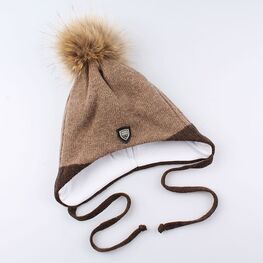 07711146-40 Шапка для мальчика, 70% шерсть, коричневая для мальчики разноцветный