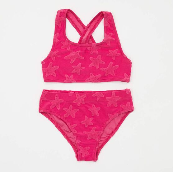 07852089-40 Детский раздельный купальник Морские звезды розовый для девочки розовый