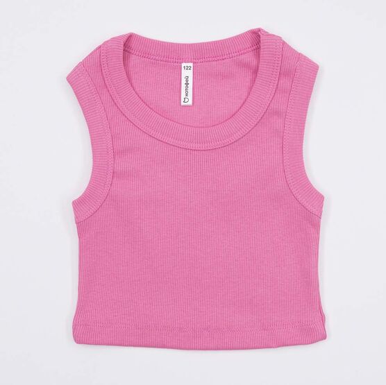 07854052-40 Майка-топ в рубчик для девочки розовый для девочки розовый