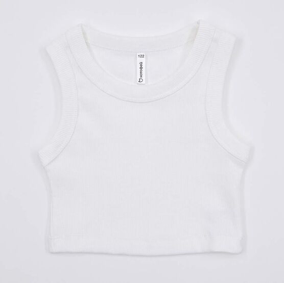 07854052-42 Майка-топ в рубчик для девочки белый для девочки белый