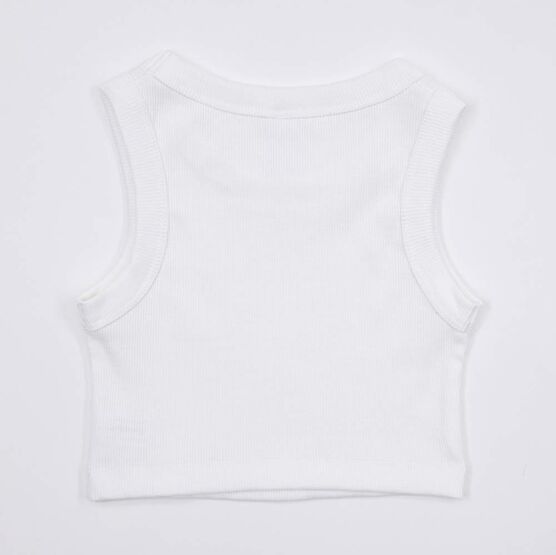 07854052-42 Майка-топ в рубчик для девочки белый для девочки белый фото №2