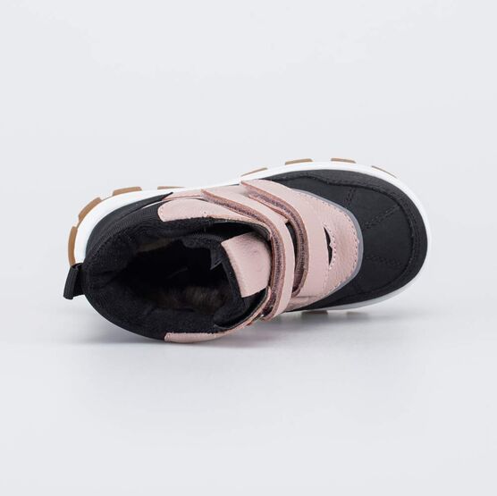 154021-52 Зимние ботинки для девочки для девочки розовый + черный фото №4