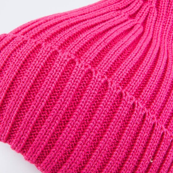 07811984-41 Шапка с отворотом для девочки ярко-розовый для девочки розовый фото №3