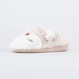 731160-11 Пушистые тапочки для подростков Олени для девочки бежевый