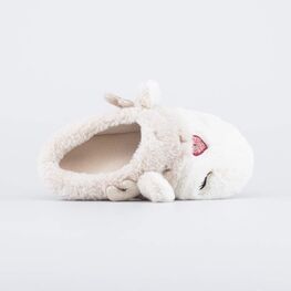 731160-11 Пушистые тапочки для подростков Олени для девочки бежевый фото №4