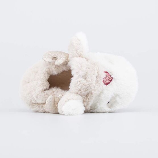 331288-11 Пушистые тапочки для девочки Олени для девочки бежевый фото №4