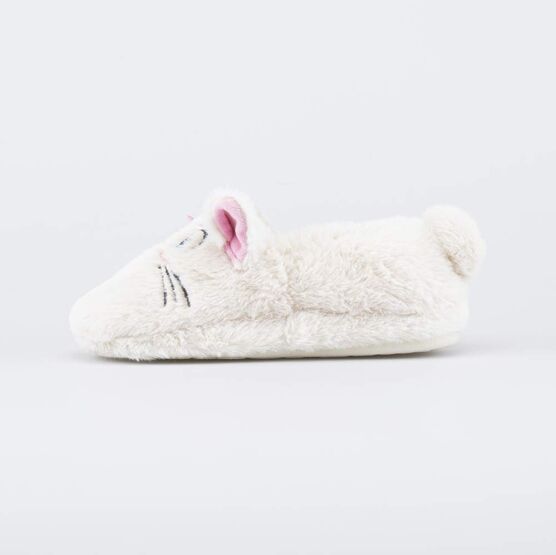 531347-11 Пушистые детские тапочки Зайка для девочки бежевый фото №2