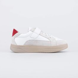 532356-11 Кожаные полуботинки-кеды для девочки для девочки белый,серый фото №2