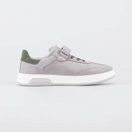 532363-12 Велюровые кеды для мальчика серые для мальчики серый фото №2