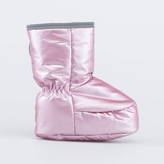 001107-48 Теплые меховые пинетки на липучке для девочки розовый фото №2