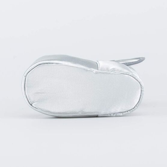 001107-47 Теплые меховые пинетки на липучке для девочки серебристый фото №3