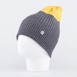 07711693-40 Детская шапка-бини-носок Желтый+Серый для мальчики серый + желтый