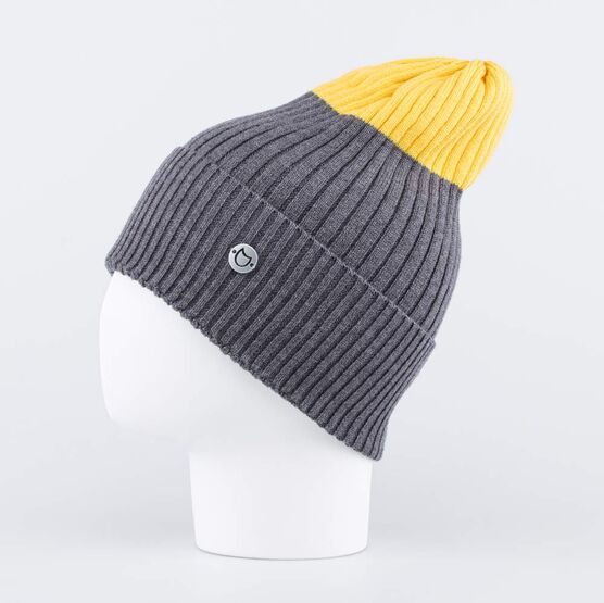 07711693-40 Детская шапка-бини-носок Желтый+Серый для мальчики серый + желтый фото №2