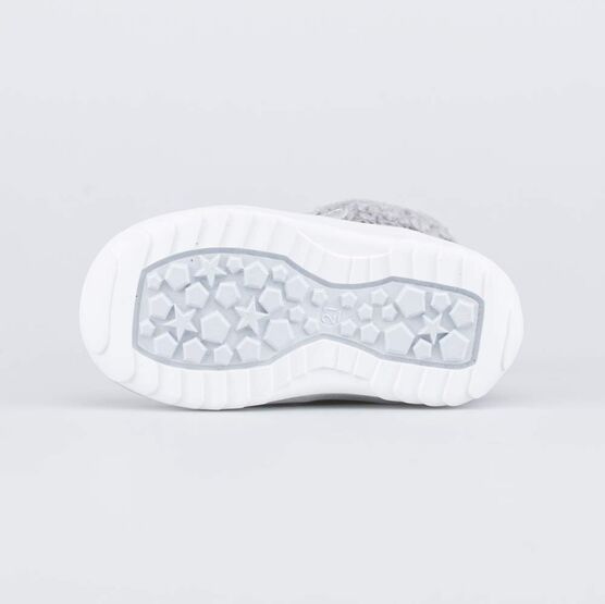 552276-53 Зимние ботинки из натуральной кожи Снежинки для девочки серебристый фото №3