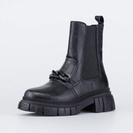 662159-41 Зимние сапожки-челси на меху для девочки черный