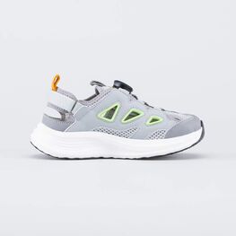 444055-12 Открытые кроссовки для мальчика для мальчики серый,салатовый фото №2