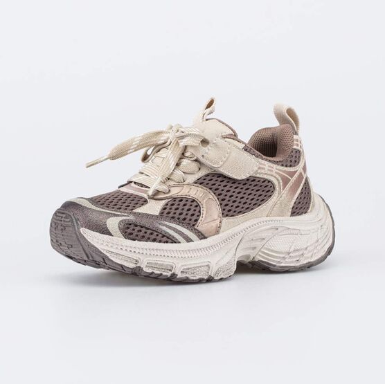 444057-11 Дышащие кроссовки для девочки для девочки бежевый,коричневый