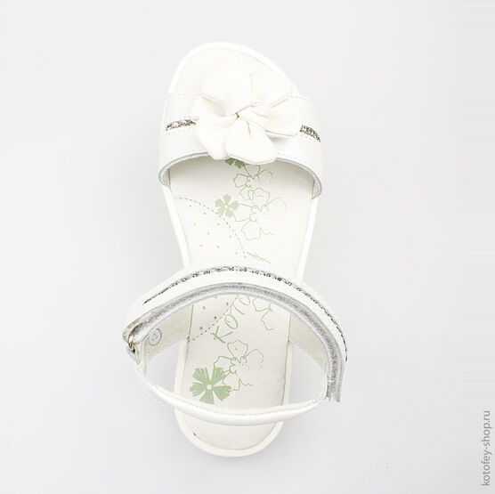 522067-22 Босоножки для девочки белый фото №4