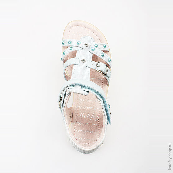 524014-22 Босоножки для девочки голубой фото №4