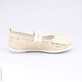 531016-72 Текстильная обувь для девочки золотой фото №2