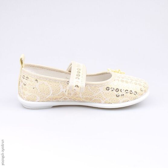 531016-72 Текстильная обувь для девочки золотой фото №2