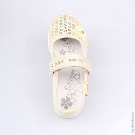 531016-72 Текстильная обувь для девочки золотой фото №4