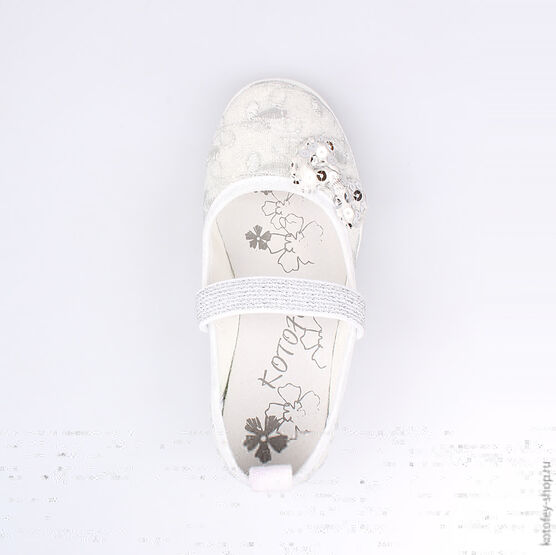 531019-71 Текстильная обувь для девочки серебряный фото №4