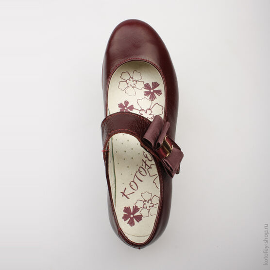 532096-24 Туфли для девочки бордовый фото №4