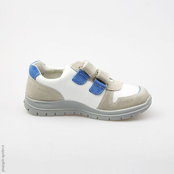 532104-23 Полуботинки для мальчики бел-сер фото №2