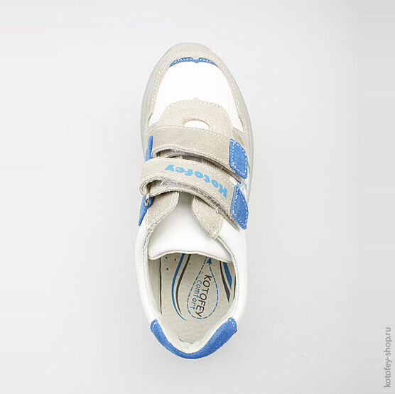 532104-23 Полуботинки для мальчики бел-сер фото №4