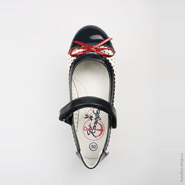 533006-21 Туфли для девочки бел-син фото №4