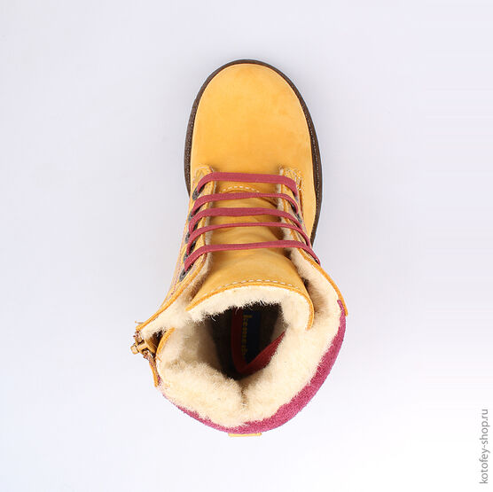 552074-42 Сапожки для девочки желтый фото №4