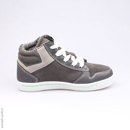 553004-32 Ботинки для мальчики сер-зел фото №2