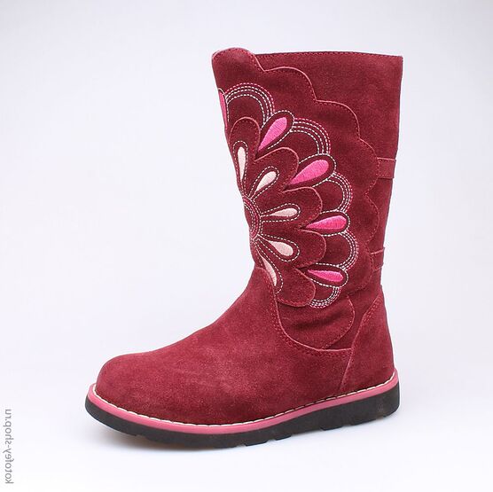 562037-42 Сапожки для девочки бордовый