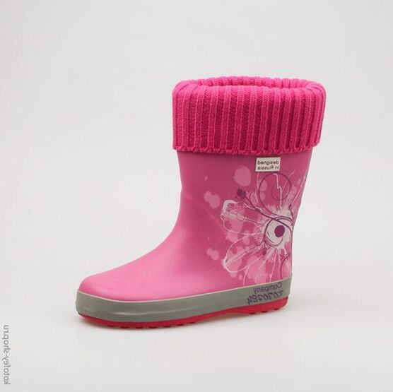 566080-61 Резиновые сапоги для девочки роз-фук
