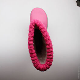 566080-61 Резиновые сапоги для девочки роз-фук фото №4