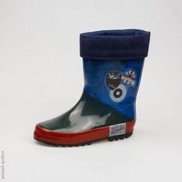 566085-11 Резиновые сапоги для мальчики сер-син