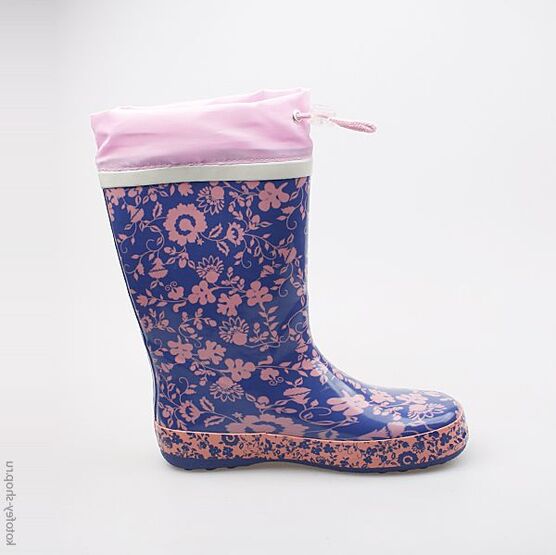 566101-11 Резиновые сапоги для девочки син-роз фото №2
