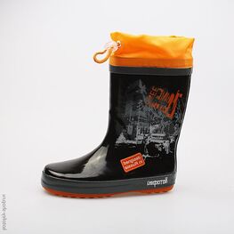 566105-11 Резиновые сапоги для мальчики чер-ора