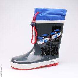 566120-11 Резиновые сапоги для мальчики сер-син